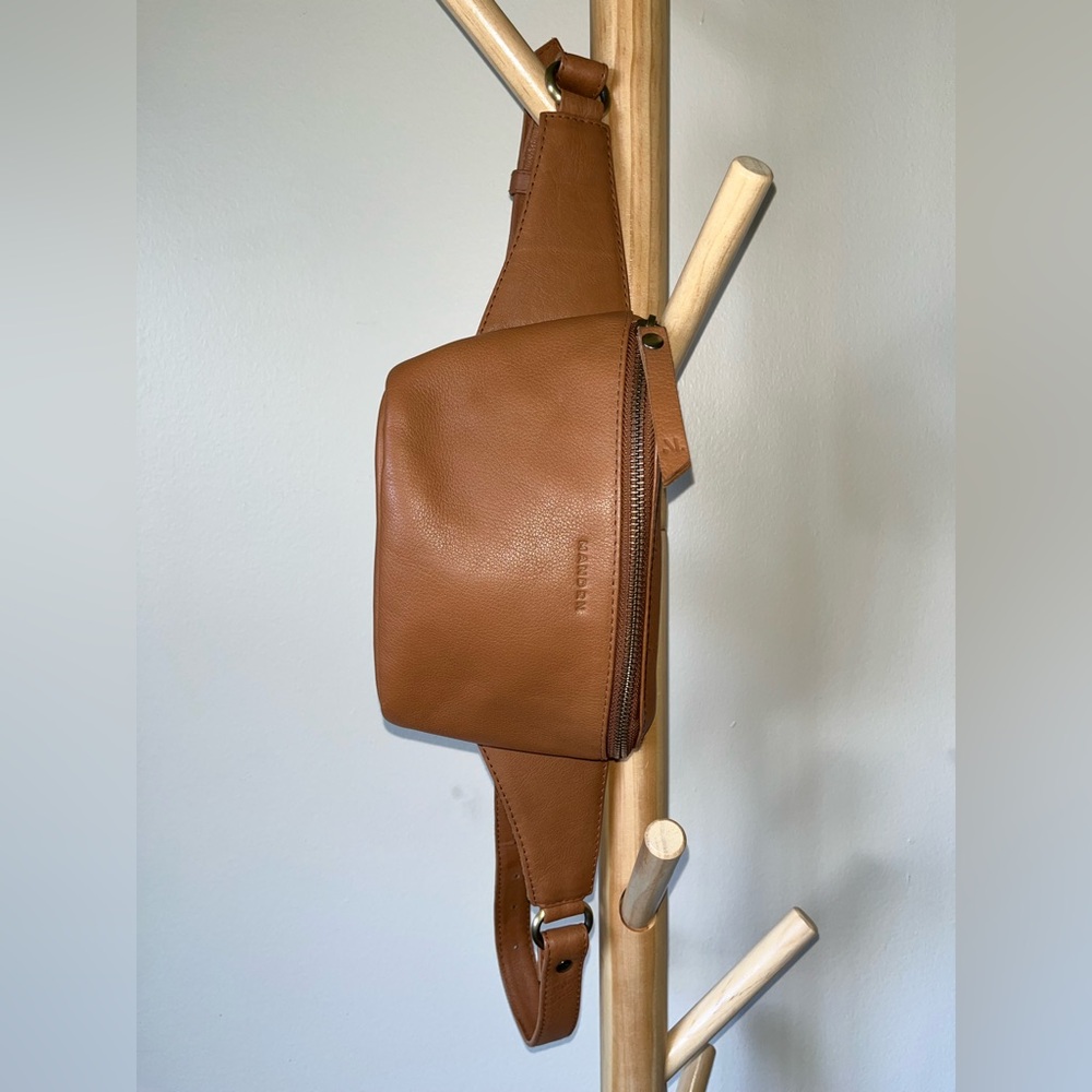 Fossil Tan Leather Crossbody Bag